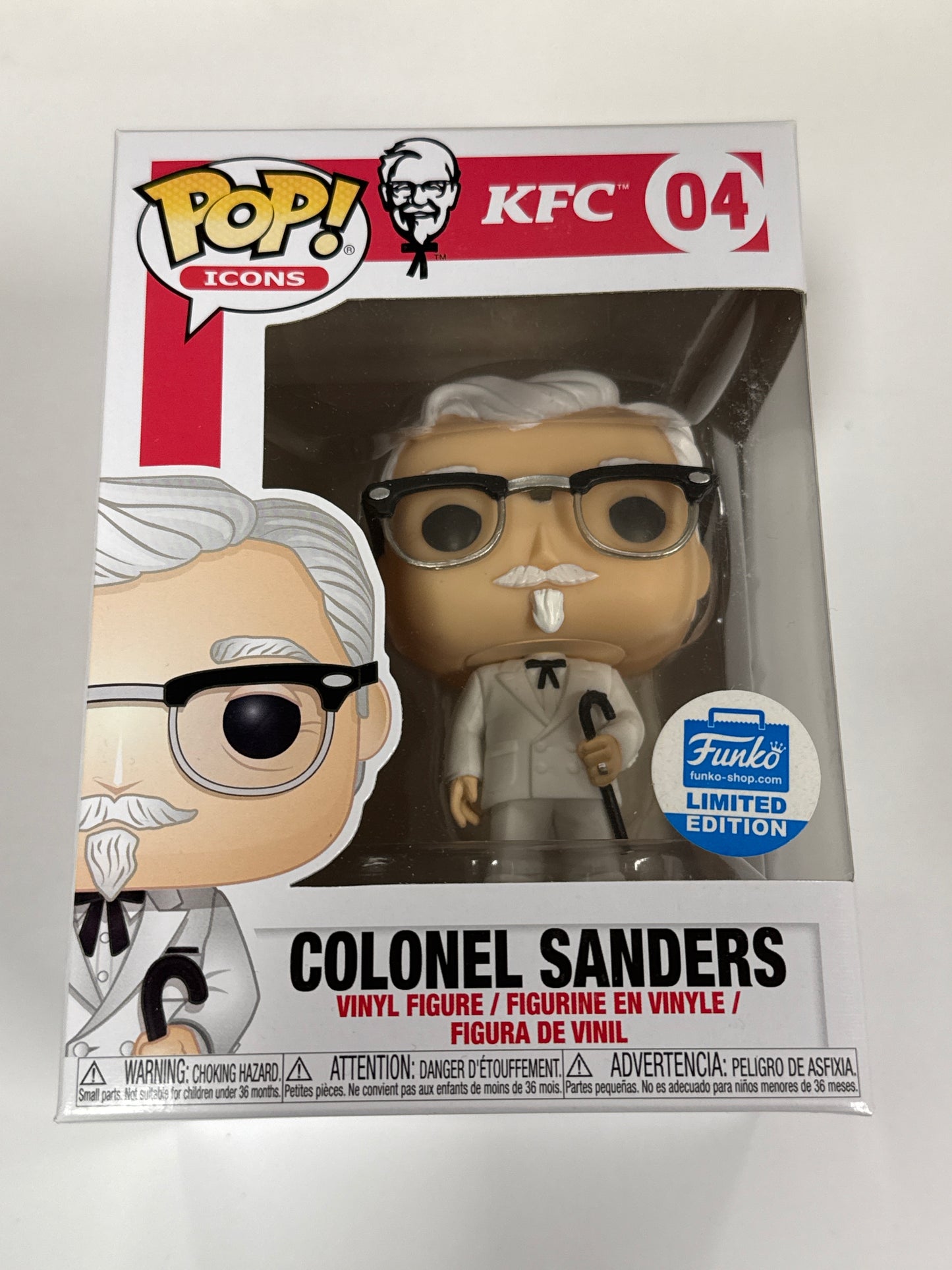 KFC -Colonel Sanders (Cane) Funko Stickered Exclusive Pop! Vinyl #04