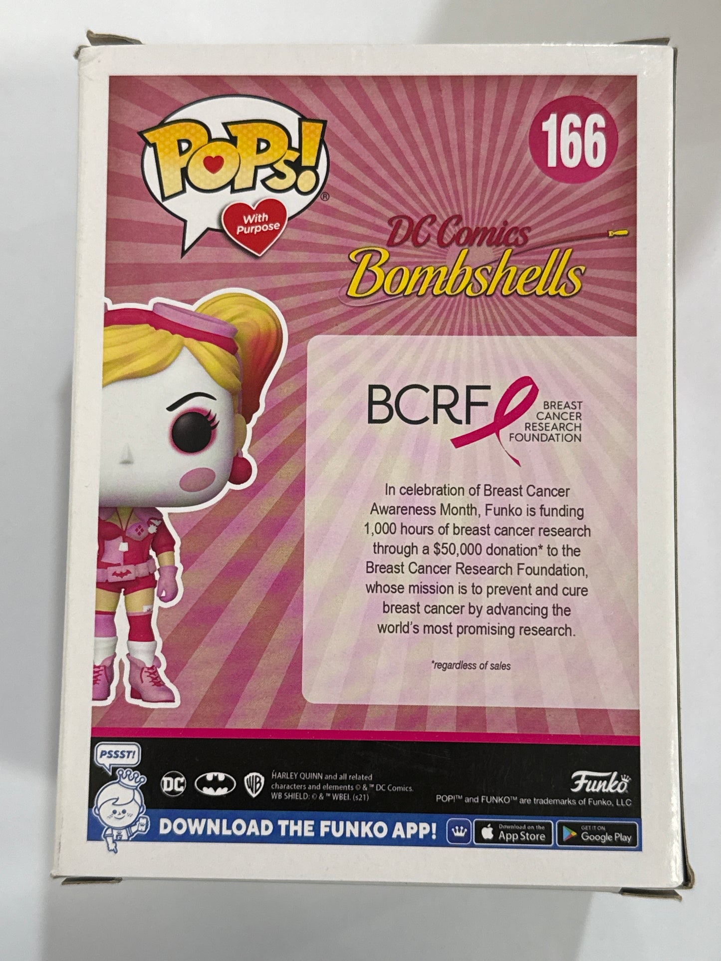 DC Comics Bombshells - Harley Quinn Breast Cancer Awareness Pop! Vinyl #166