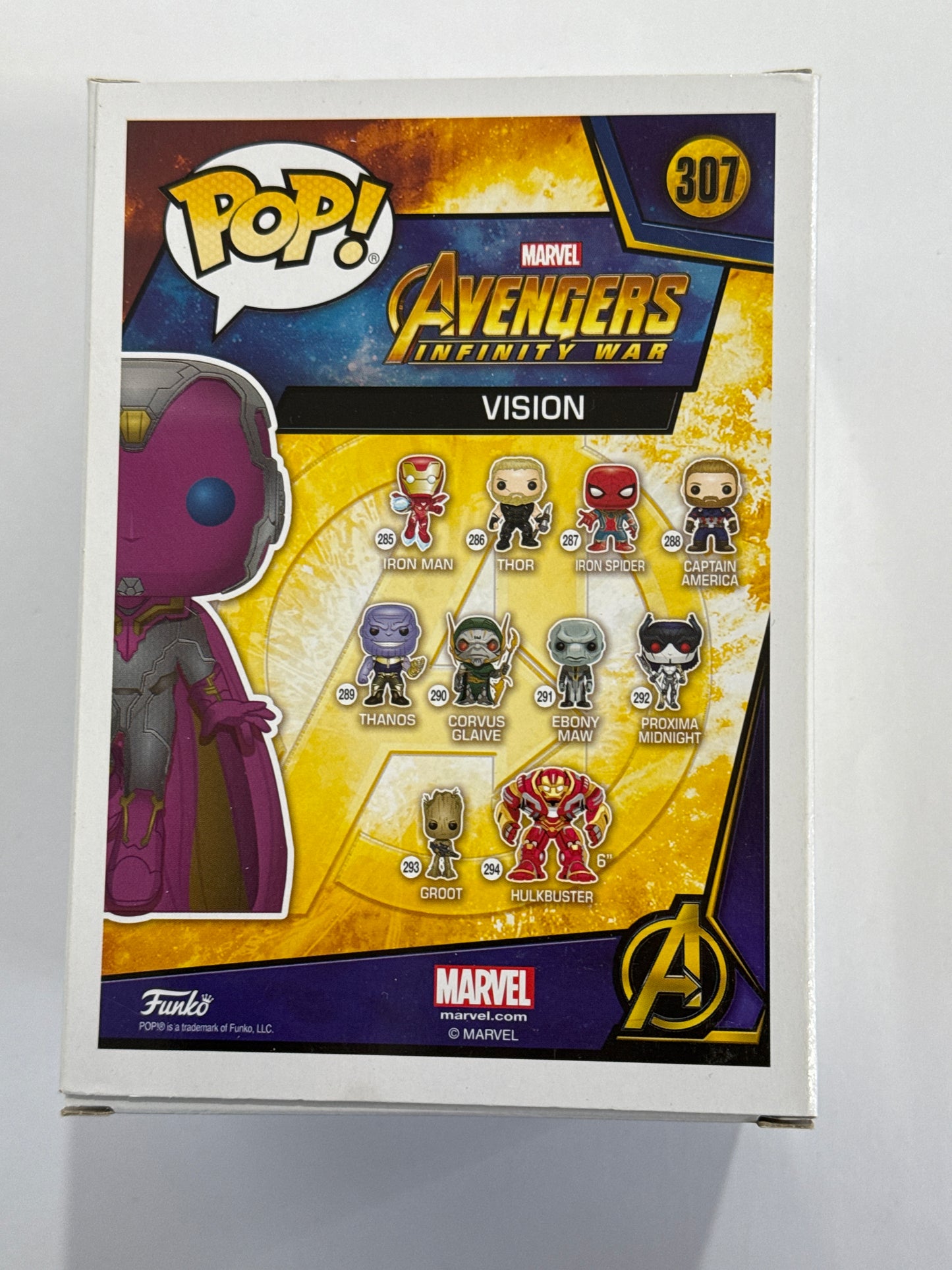 Avengers Infinity War - Vision Pop! Vinyl #307