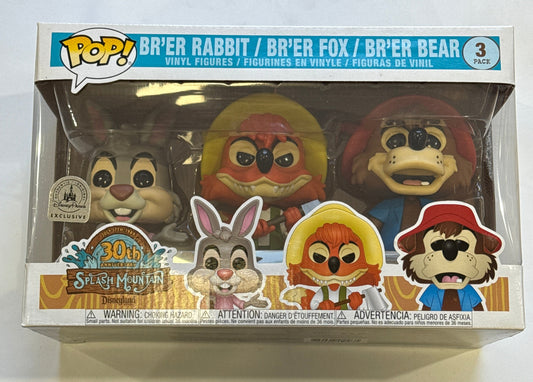 Splash Mountain - Br’er Bear, Fox, and Rabbit  Disney Parks US Exclusive 3 Pack Pop! Vinyl
