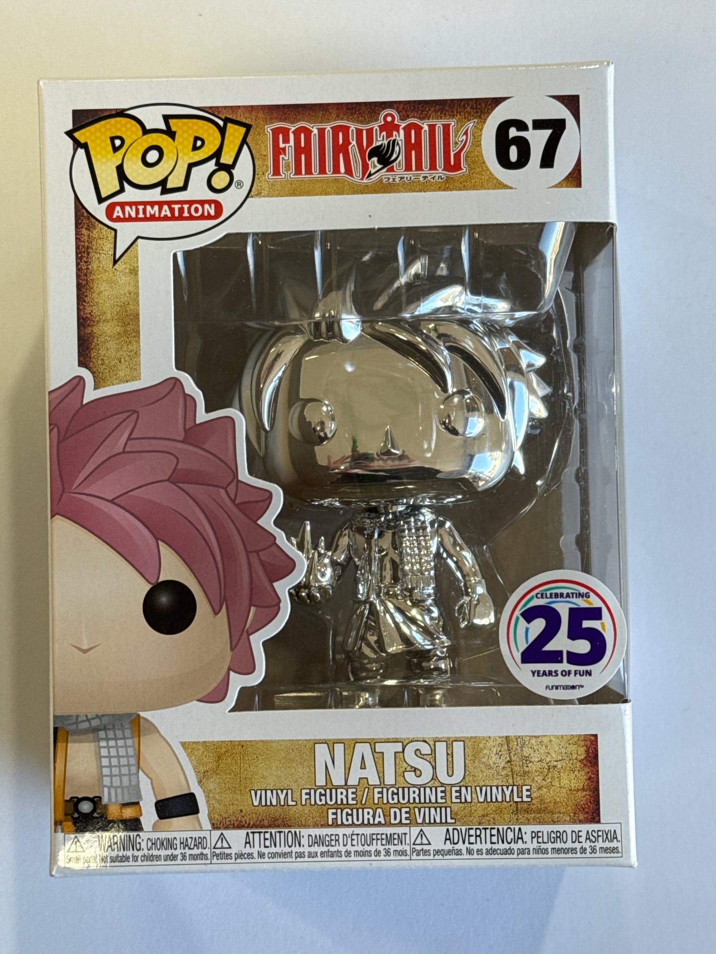 Fairytail - Natsu Chrome Celebrating 25 Years Of Fun Funimation Exclusive Pop Vinyl #67