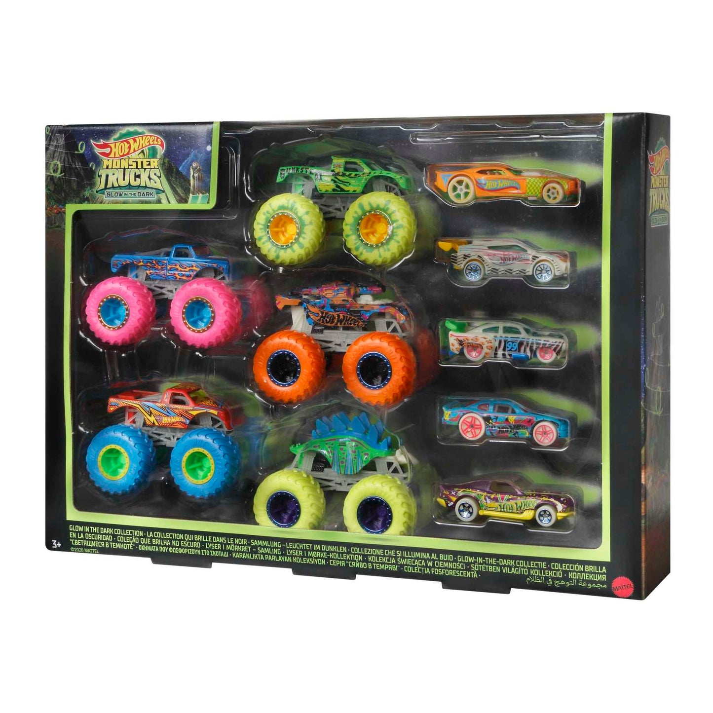 Hot Wheels - Monster Trucks - 1:64 Glow-In-The-Dark Car & Truck Multipack