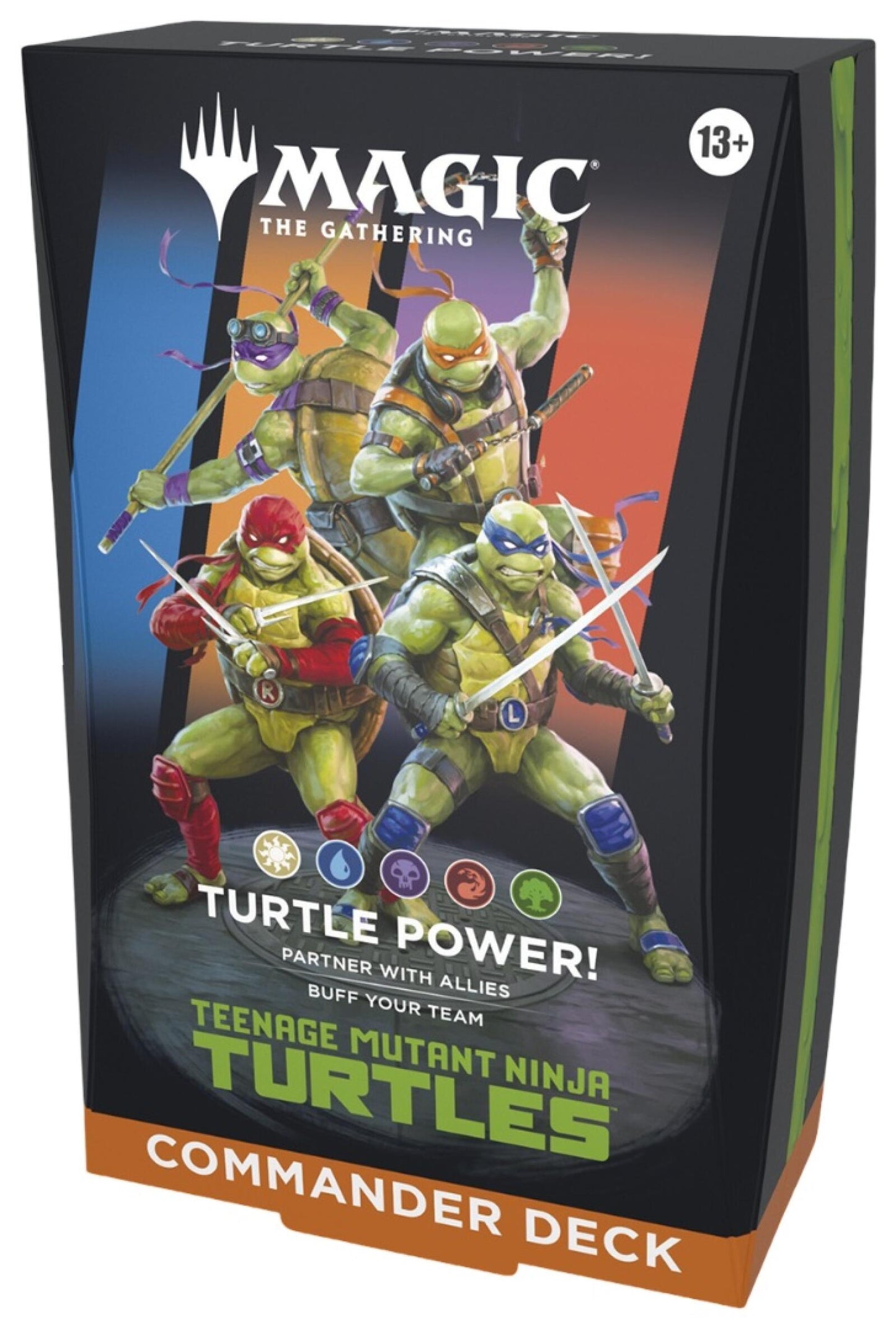 Magic the Gathering Teenage Mutant Ninja Turtles Commander Deck Turtle Power WHITE/BLUE/BLACK/RED/GREEN (4 Decks Per Display)
