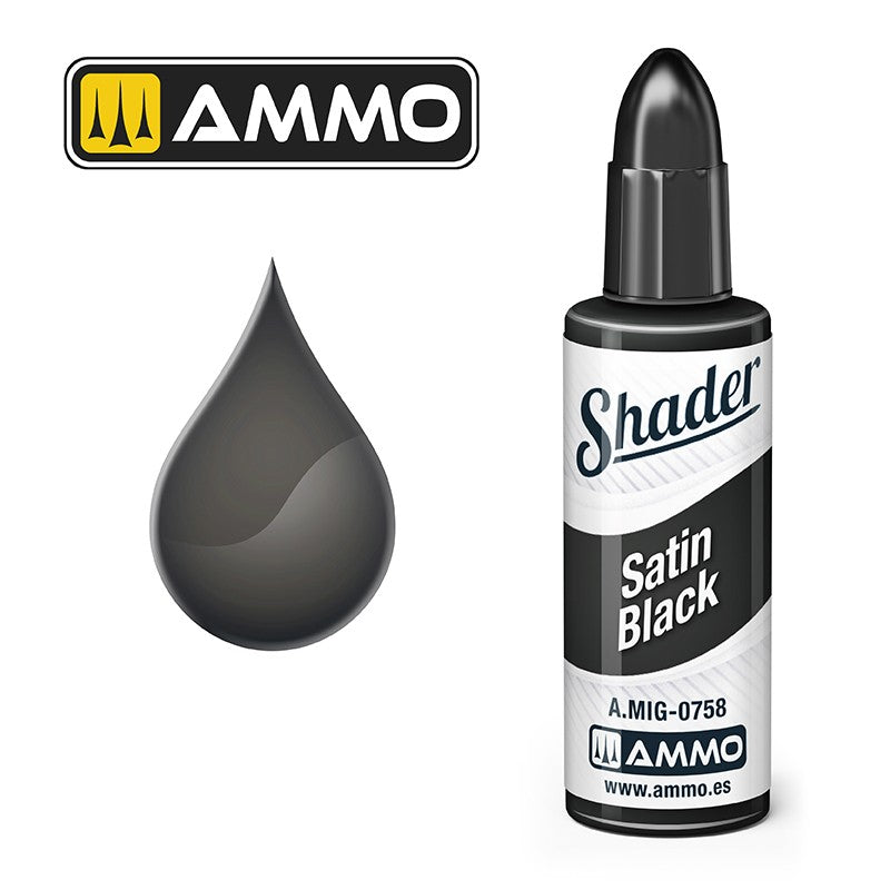 Ammo by MIG - Matt Shader - Satin Black 10ml