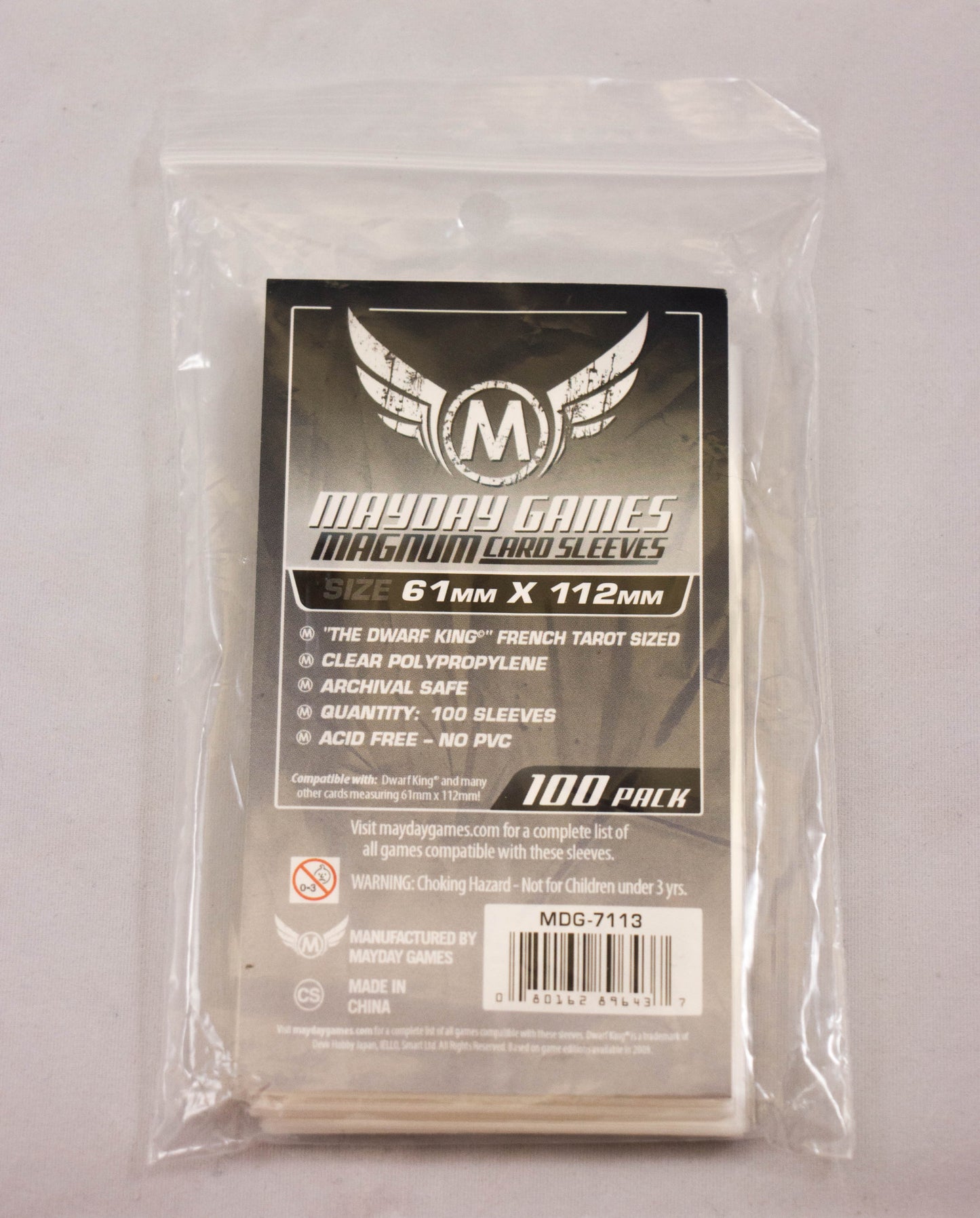 Mayday - Magnum Platinum Card Sleeve: 61 X 112 MM "Dwarf King" French Tarot