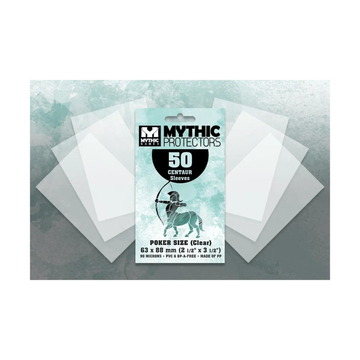 Mythic Games Centaur Board Game Card Sleeves - Standard Sleeves Clear (63 MM x 88 MM) (Pack of 50)