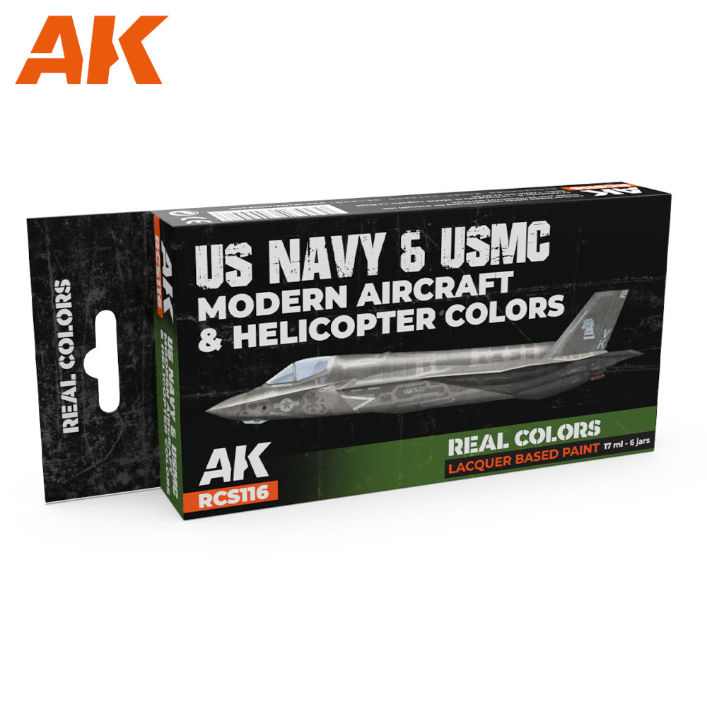 AK Interactive - Real Colours -Us Navy&Usmc Modern Aircraft&Helicopter Colors Set