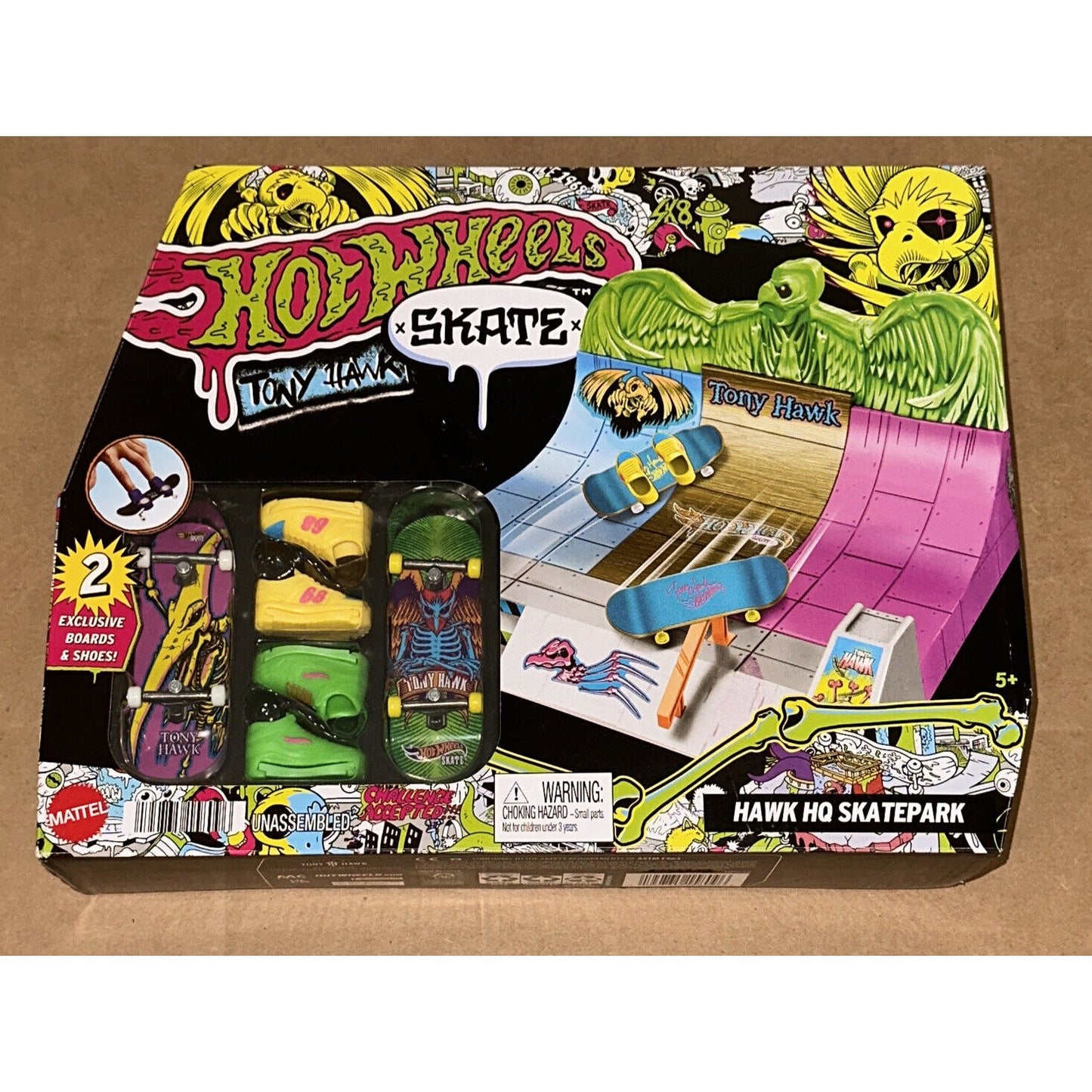 Hot Wheels - Skate Neon Bones Hawk Hq Skatepark (Wmt)