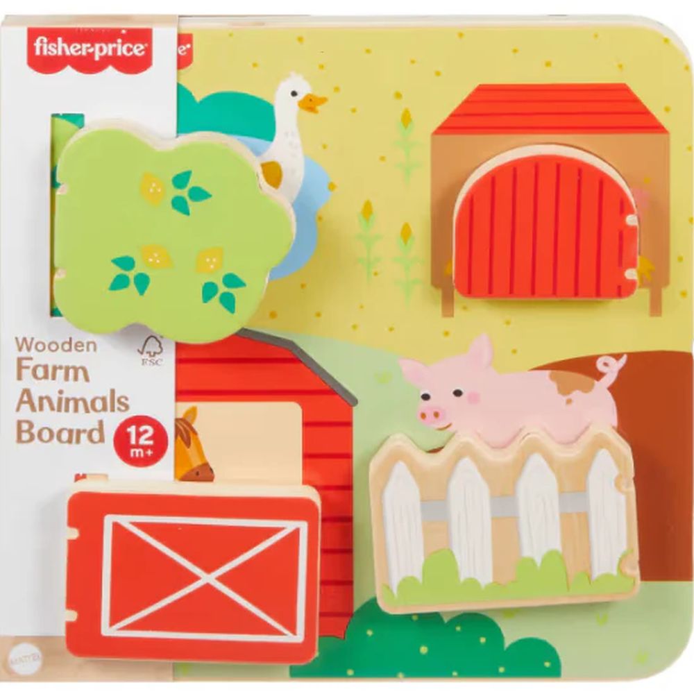 Infant Toys - Wooden Farm Animal Board