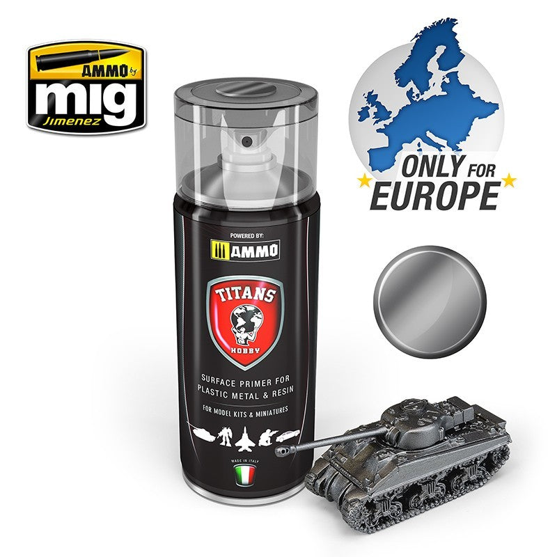 Ammo by MIG - Titans Hobby - Aerosol Spray - Gun Metal Primer 400ml