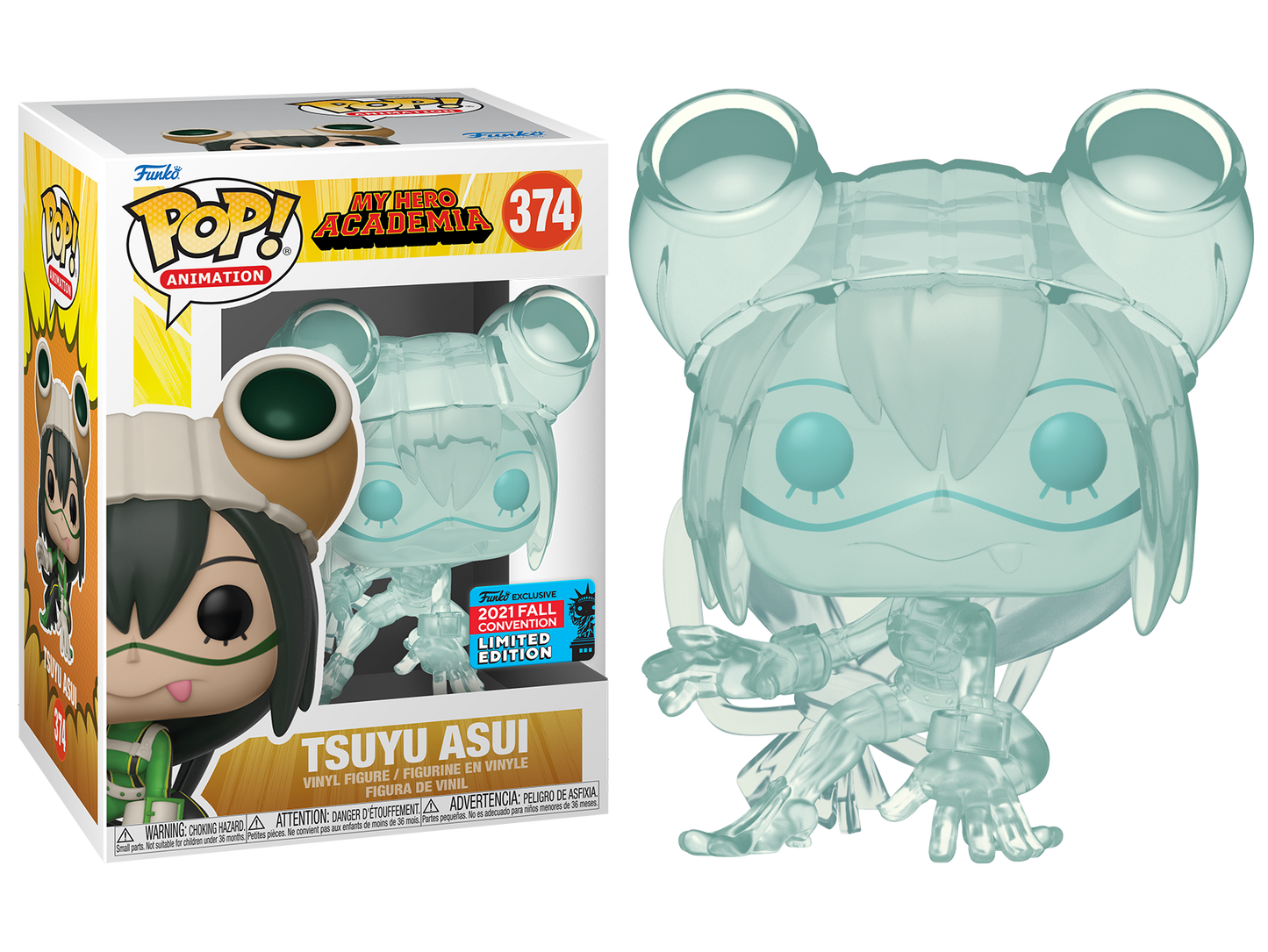 My Hero Academia - Tsuyu Asui Translucent NYCC 2021 Fall Convention Exclusive Pop! Vinyl #374