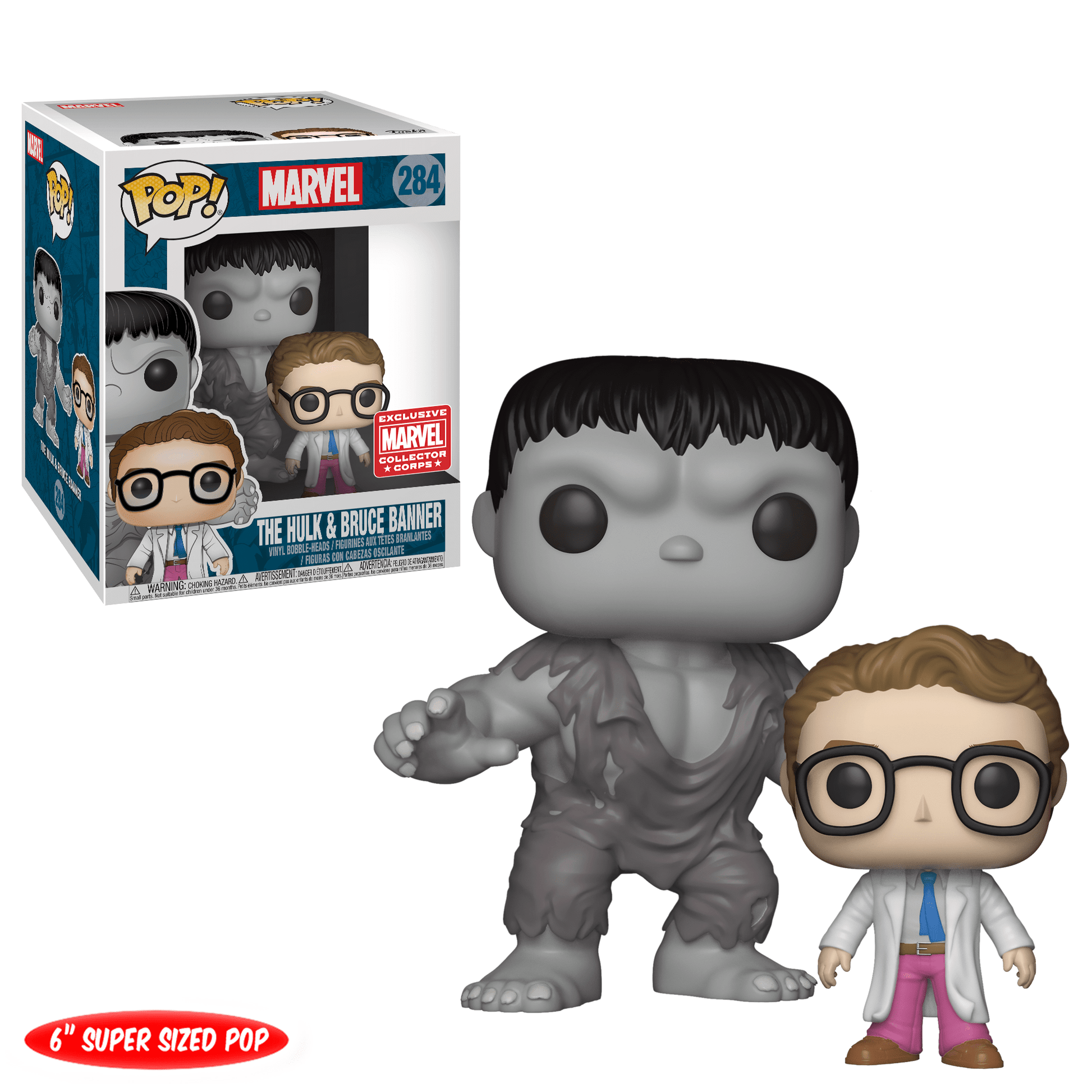 The Hulk - Grey Hulk and  Bruce Banner 6"  Pop Vinyl #284