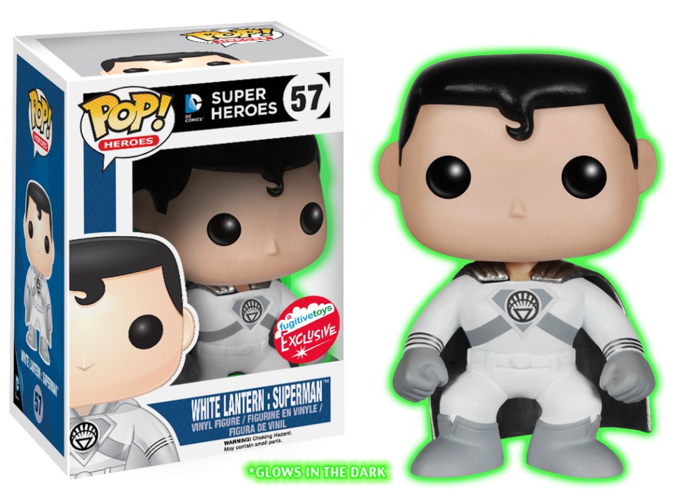 DC Super Heroes - White Lantern Superman Glow In The Dark Fugitive Toys Exclusive Pop! Vinyl #57