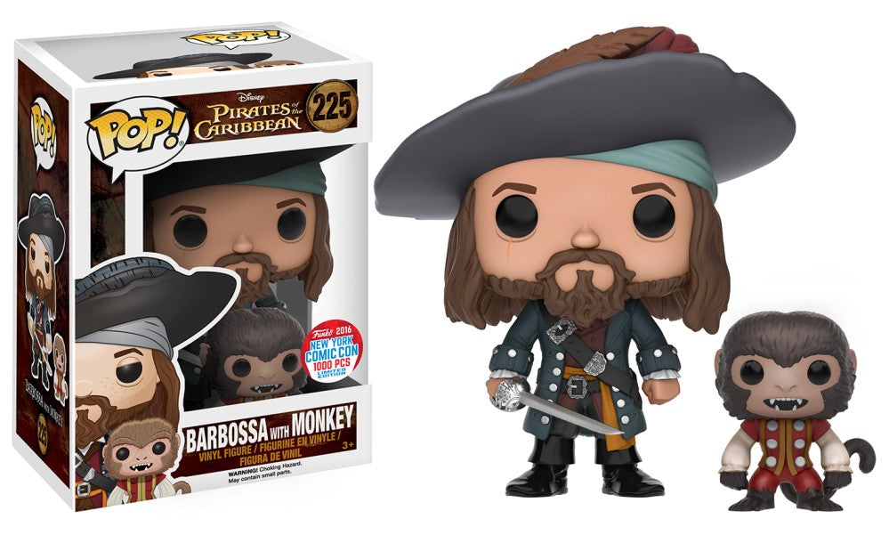 Pirates Of The Caribbean - Captain Barbossa (w/ Monkey) 2016 NYCC Pop! Vinyl #225