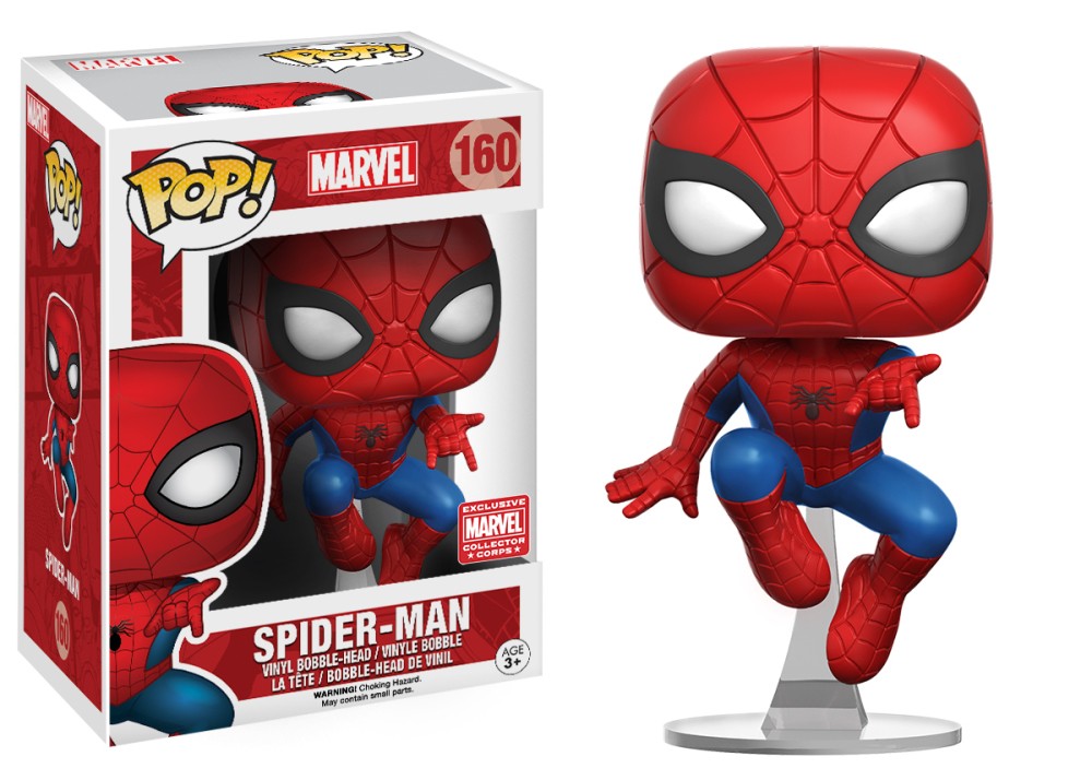 Spiderman - Spider-Man (Action Pose) Marvel Collector Crops Exclusive Pop! Vinyl #160