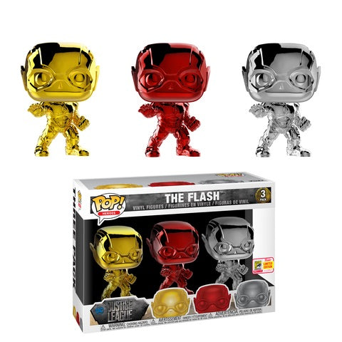 The Flash 3 Pack POP! Vinyl 2018 Funko Store Sticker San Diego Summer Convention Exclusive - Ozzie Collectables
