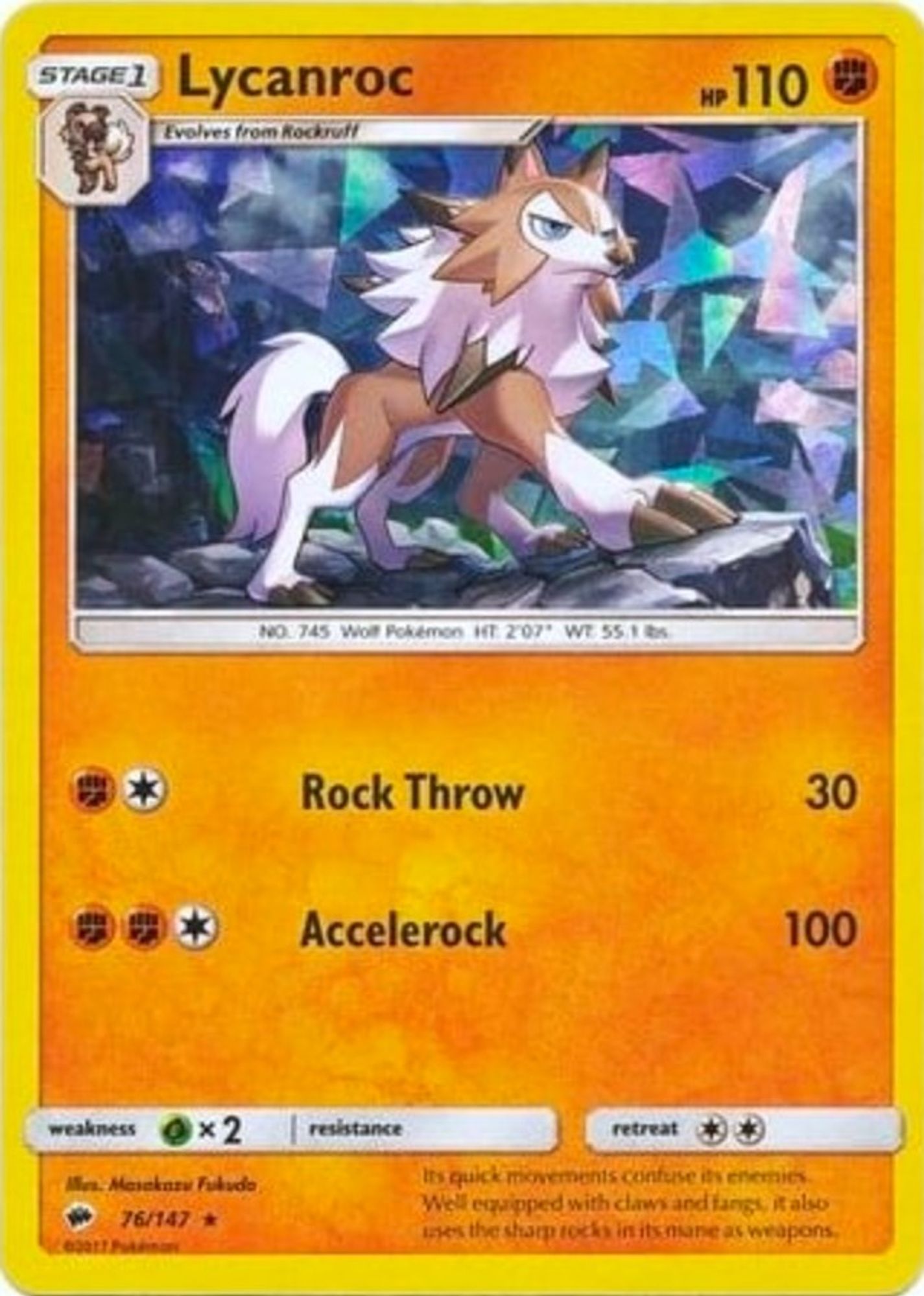 Lycanroc - 76/147 (Cracked Ice Holo)