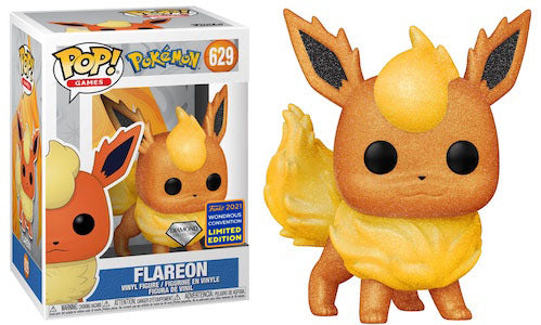 Pokemon - Flareon Diamond Glitter 2021 WonderCon Exclusive Pop! Vinyl #629