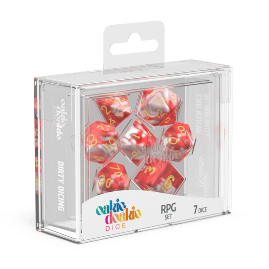 Oakie Doakie Dice RPG Set GemiDice - Red Sky (7) - Ozzie Collectables