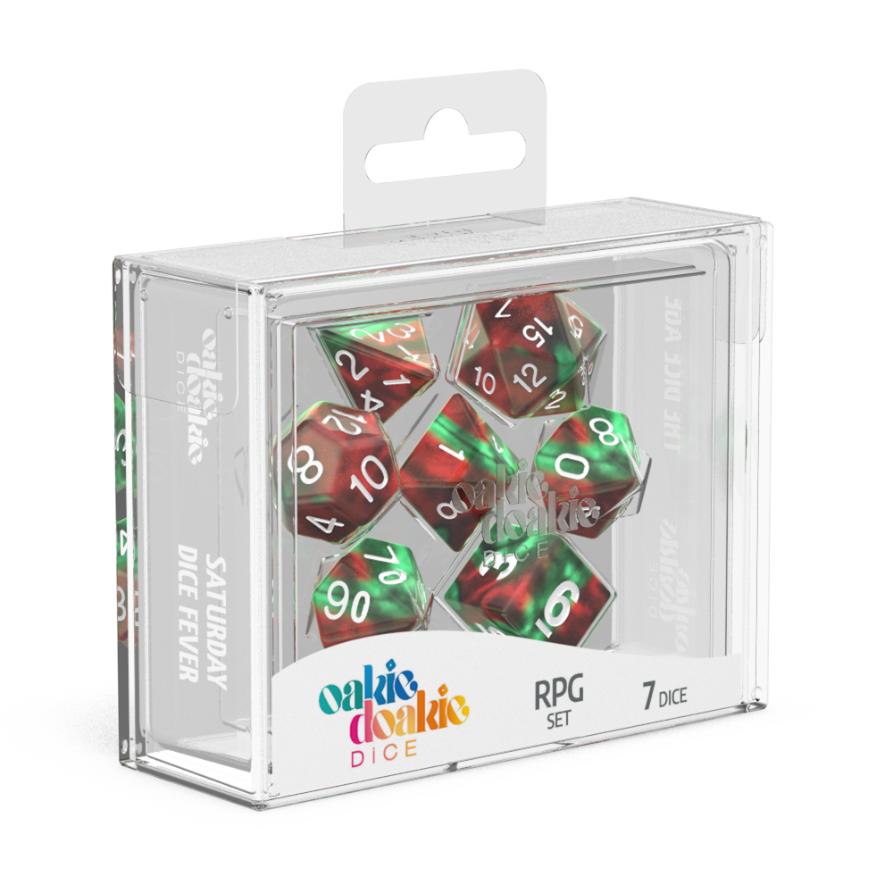 Oakie Doakie Dice RPG Set GemiDice - Bloody Jungle (7) - Ozzie Collectables