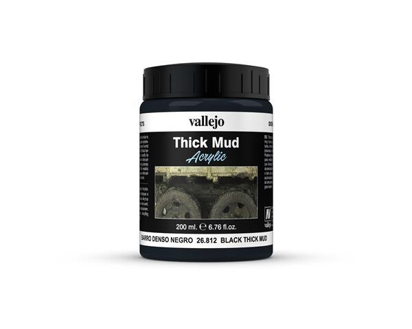 Vallejo Diorama Effects Black Thick Mud 200ml - Ozzie Collectables