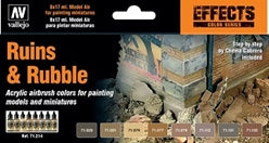 Vallejo Model Air - Ruins & Rubble 8 Colour Acrylic Paint Set