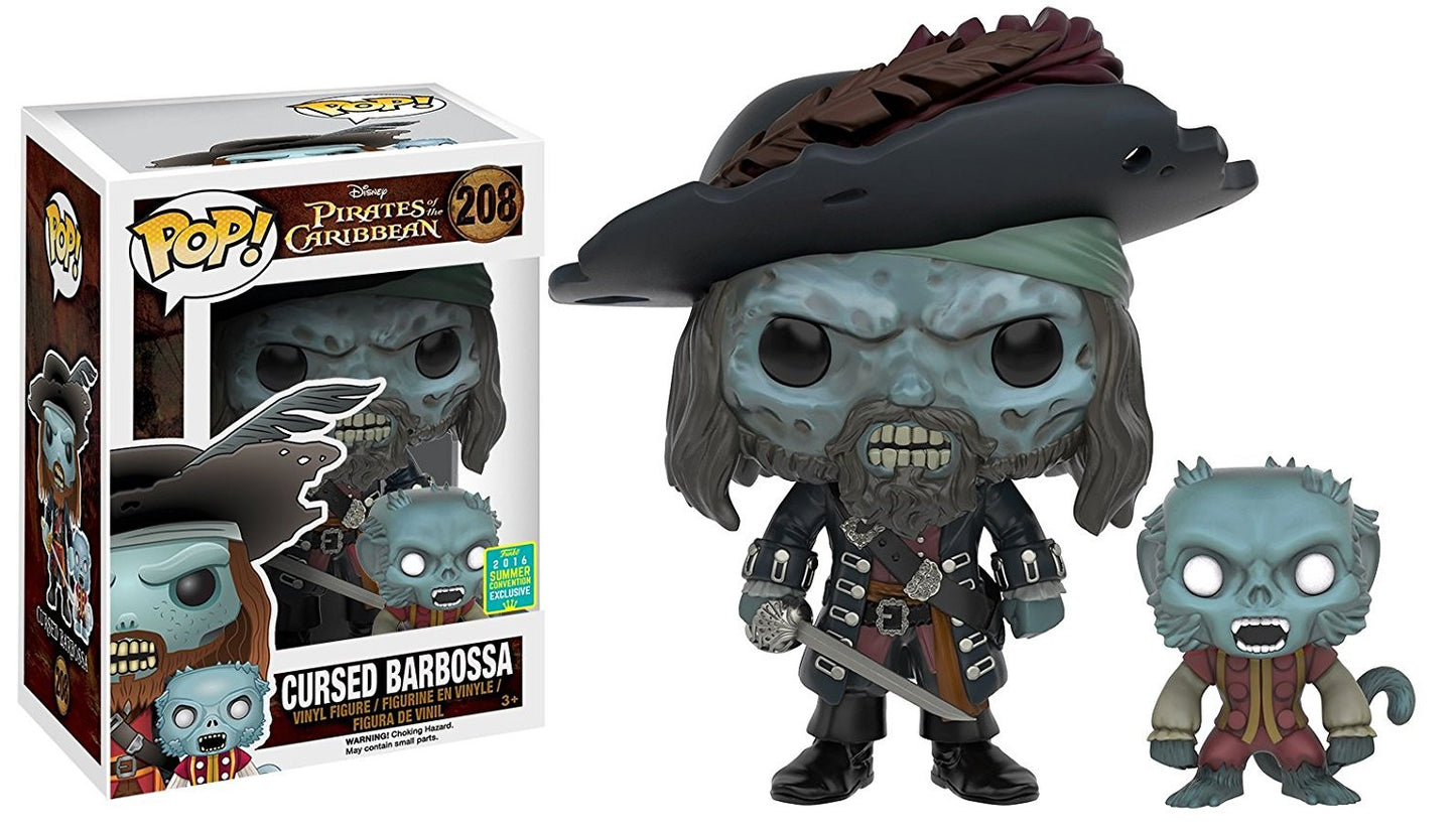 Cursed Barbossa - Disney SDCC 2016 Summer Convention Exclusive Pirates of the Caribbean POP! Vinyl Figure #208 - Ozzie Collectables
