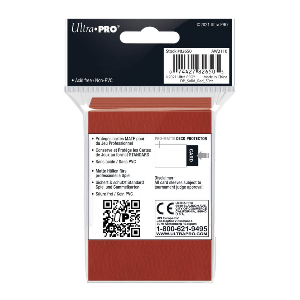 ULTRA PRO Deck Protector - Pro-Matte 50ct Red