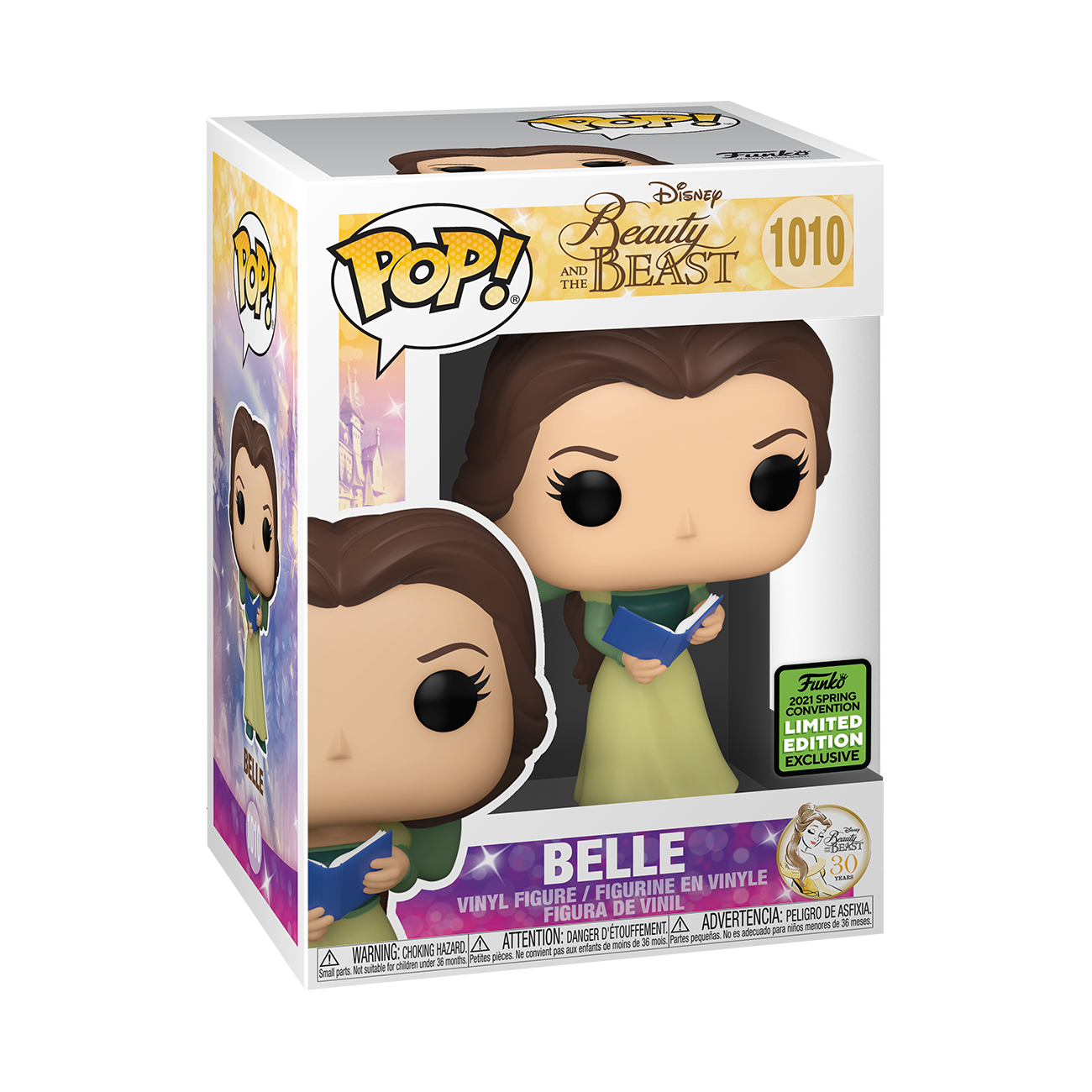 Beauty and the Beast 30th Anniversary - Belle w/ Book ECCC 2021 Spring Convention Exclusive Pop! Vinyl #1010