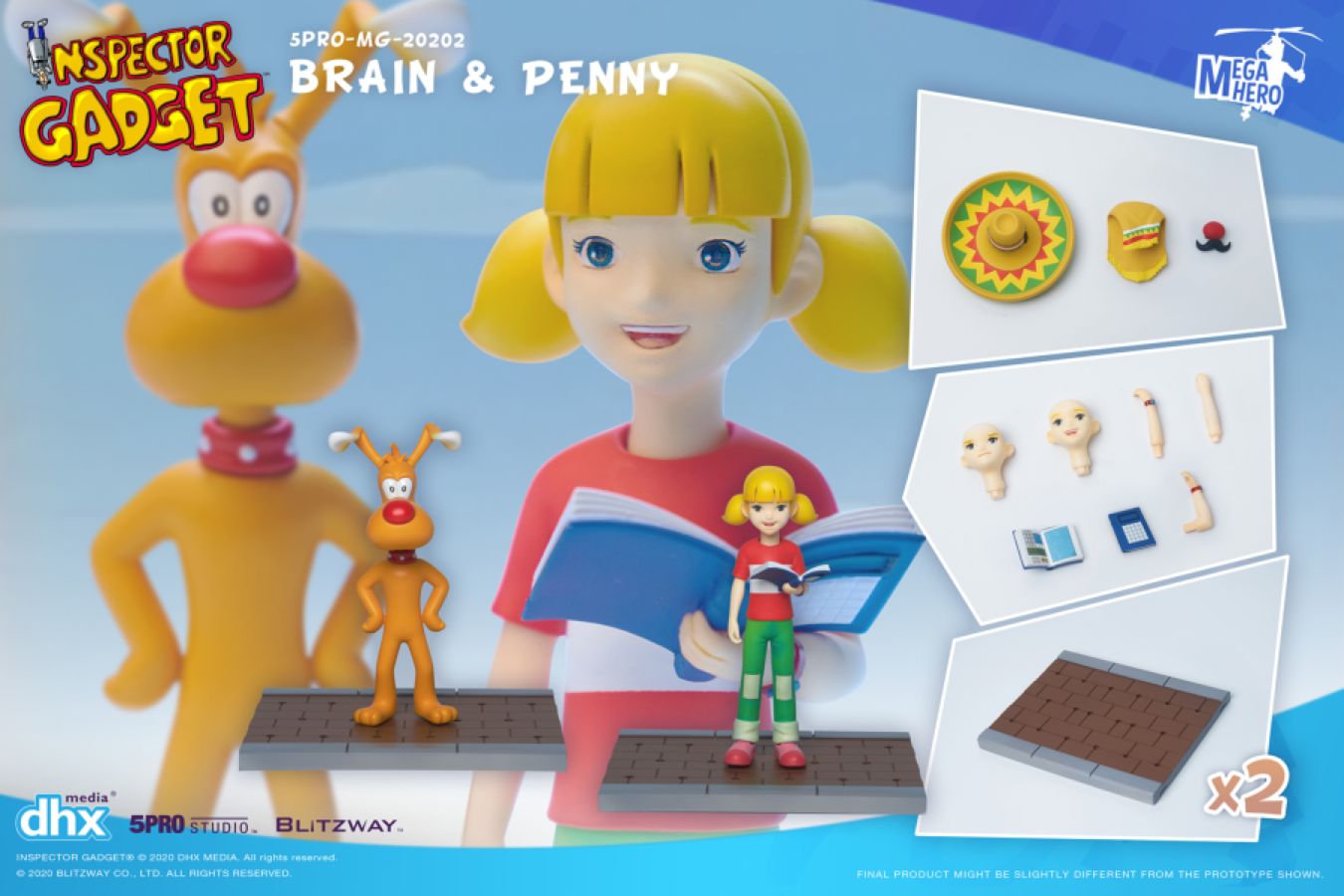 Inspector Gadget - Brain & Penny 1:12 Scale Action Figure - Ozzie Collectables