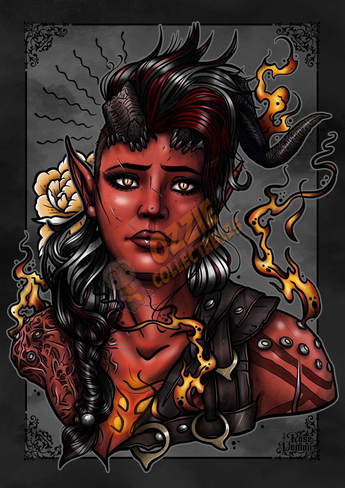 Baldur's Gate Karlach - RoseDemon Art Print Poster
