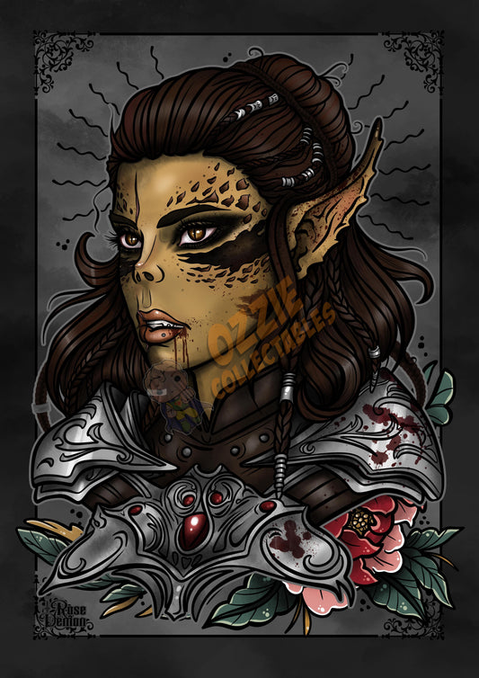 Baldur's Gate Laezel - RoseDemon Art Print Poster