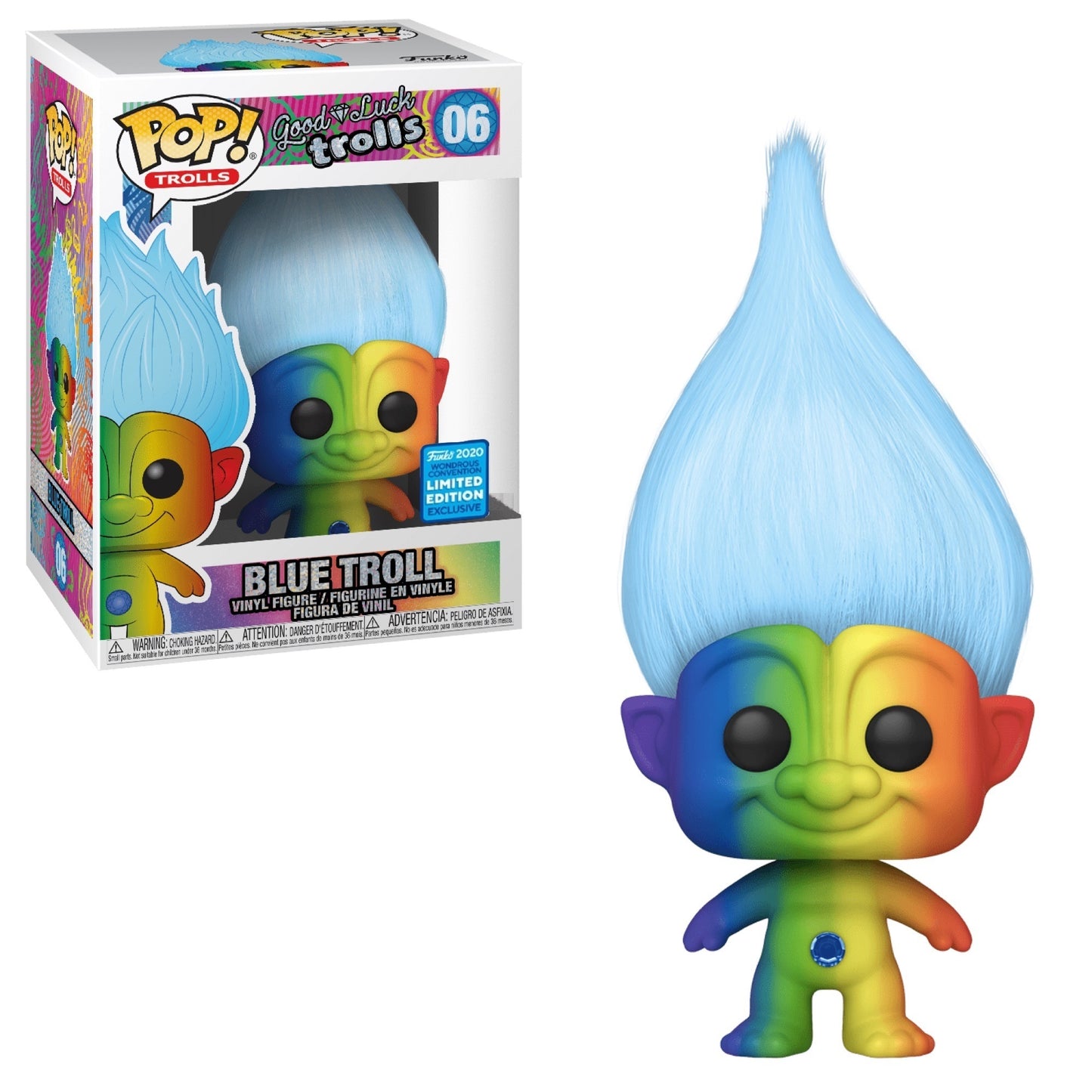 Good Luck Trolls - Blue Troll 2020 WonderCon Convention Pop! Vinyl #06