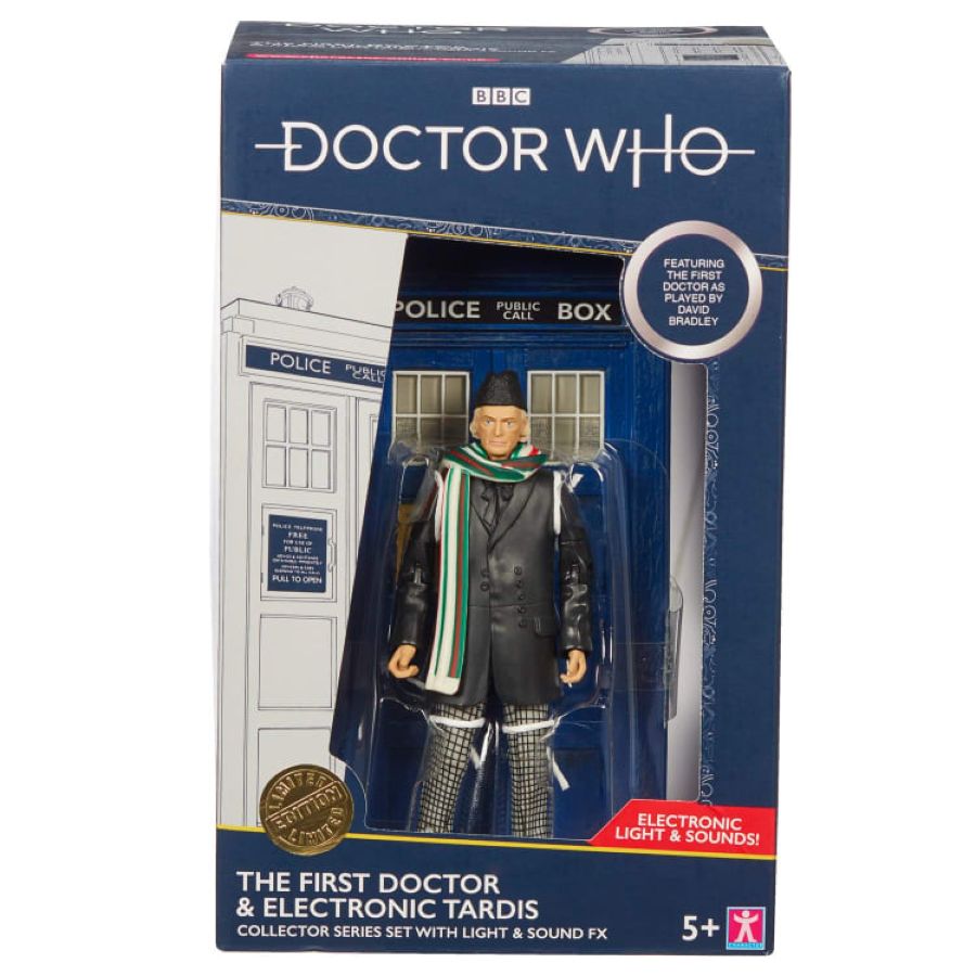 Doctor Who - The First Doctor (Bradley) & Electronic TARDIS Collector Figure Set