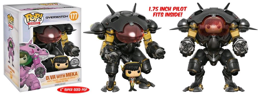 Overwatch - D.Va & MEKA (Carbon Fibre) US Exclusive 6" Pop! Vinyl - Ozzie Collectables