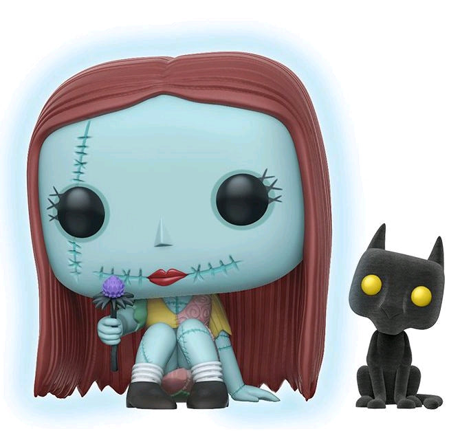 The Nightmare Before Christmas - Sally Seated Glow with Cat Flocked US Exclusive Pop! Vinyl - Ozzie Collectables