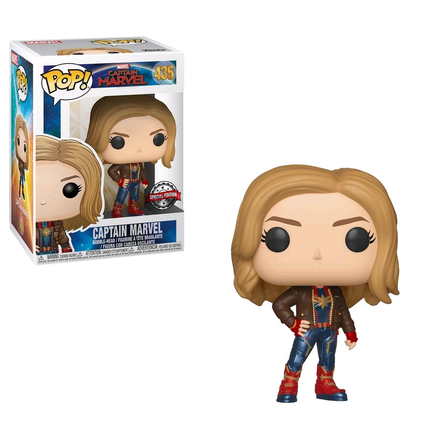 Captain Marvel - Captain Marvel with Jacket US Exclusive Pop! Vinyl - Ozzie Collectables