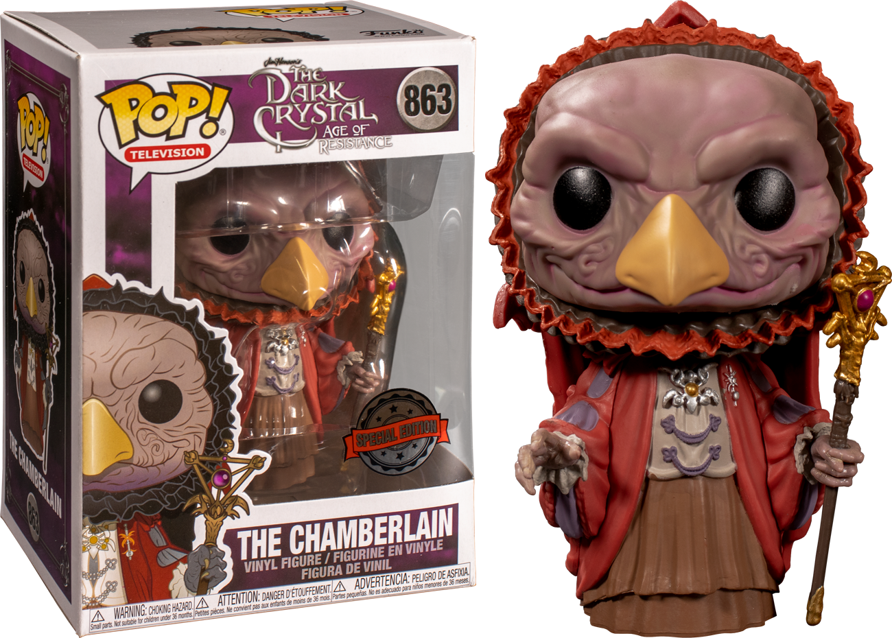 Chamberlain Skeksis - Dark Crystal: Age of Resistance US Exclusive Pop! Vinyl #863 - Ozzie Collectables