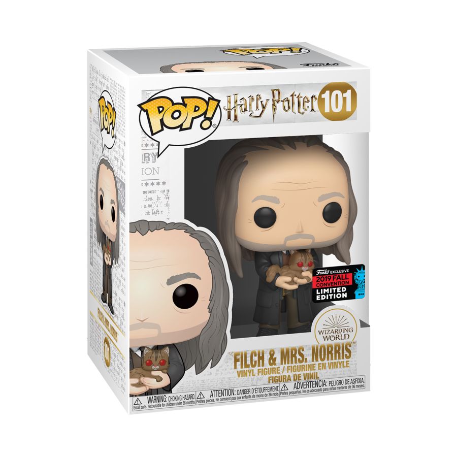 Harry Potter - Argus Filch with Mrs Norris NYCC 2019 Exclusive Pop! Vinyl - Ozzie Collectables