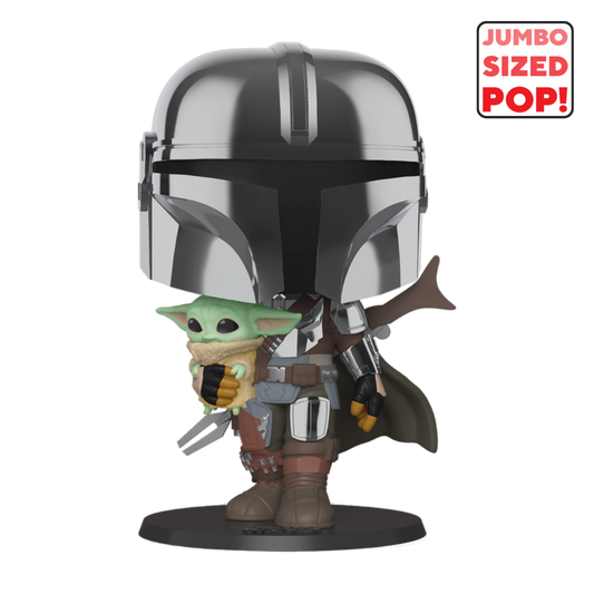 Star Wars: The Mandalorian - Mandalorian with Child Chrome 10" Pop! Vinyl