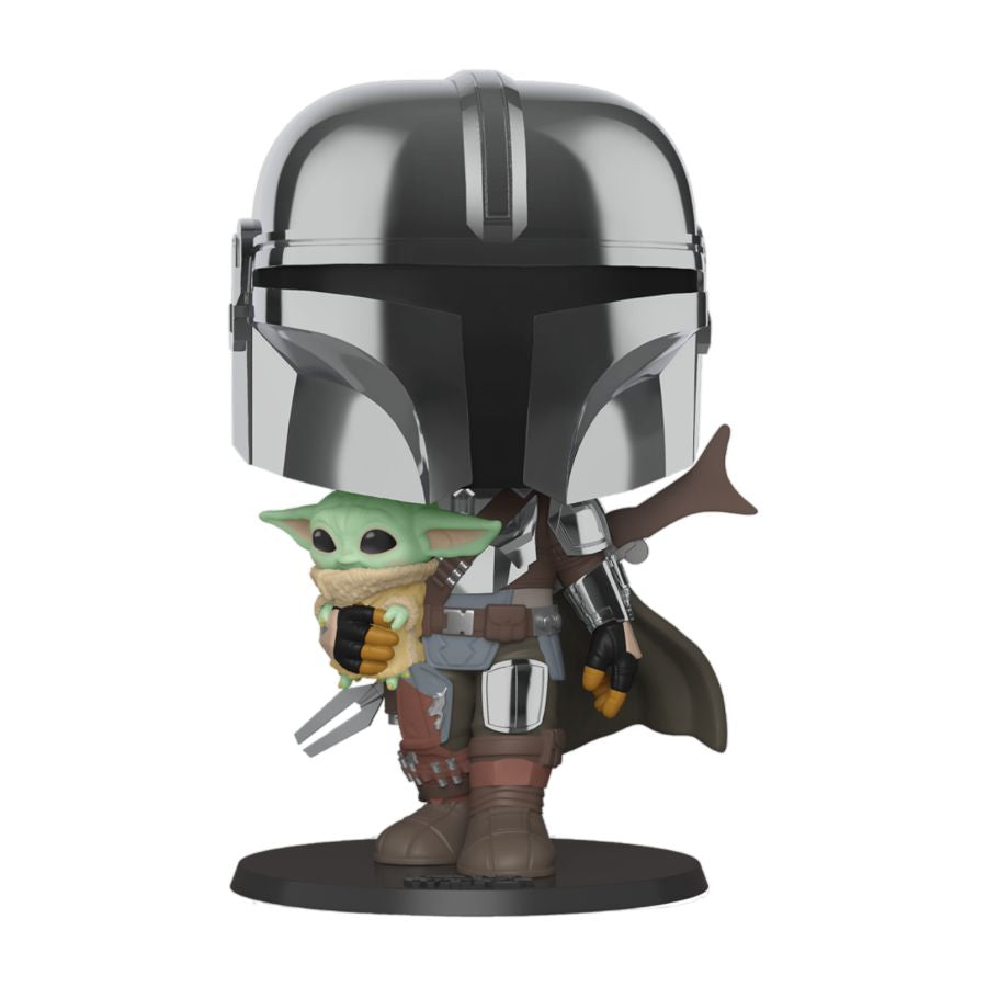 Star Wars: The Mandalorian - Mandalorian with Child Chrome 10" Pop! Vinyl