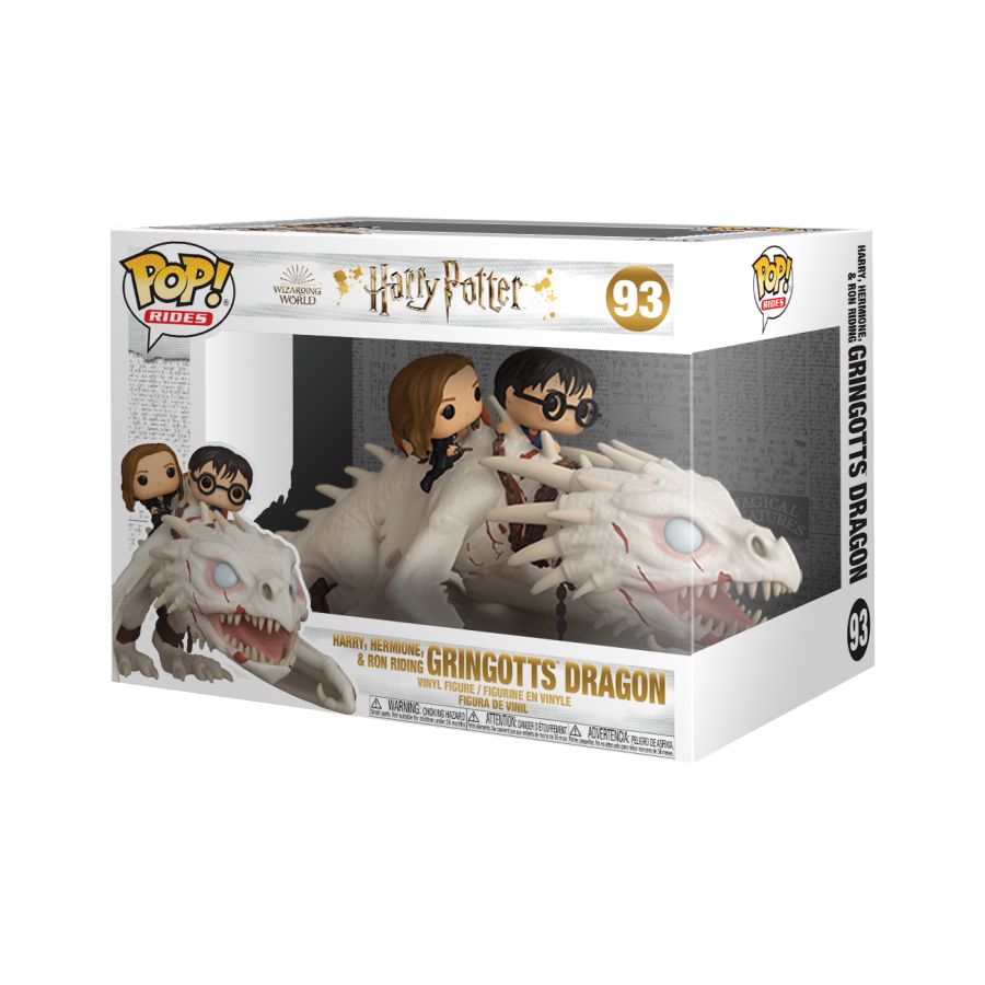 Harry Potter - Gringott's Dragon with Harry, Ron & Hermione Pop! Ride - Ozzie Collectables