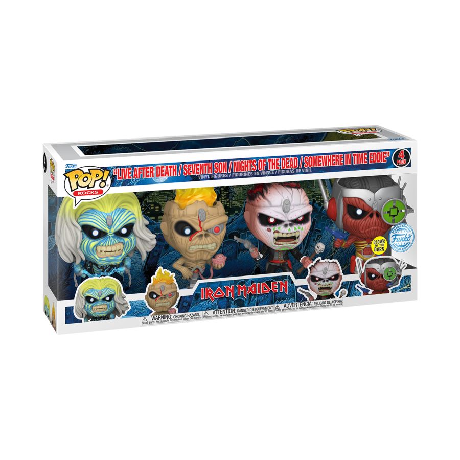 Iron Maiden - Eddie US Exclusive Glow Pop! Vinyl 4-Pack
