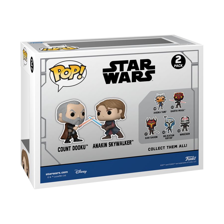 Star Wars: The Clone Wars - Anakin Skywalker Vs Count Dooku US Exclusive Pop! Vinyl 2-Pack