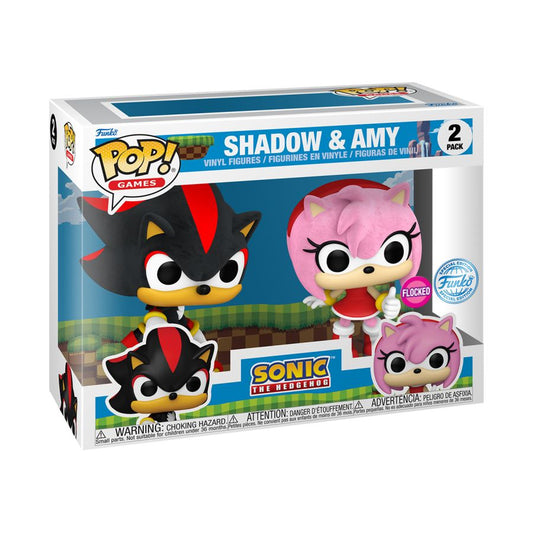 Sonic - Shadow & Amy Rose US Exclusive Flocked Pop! 2-Pack