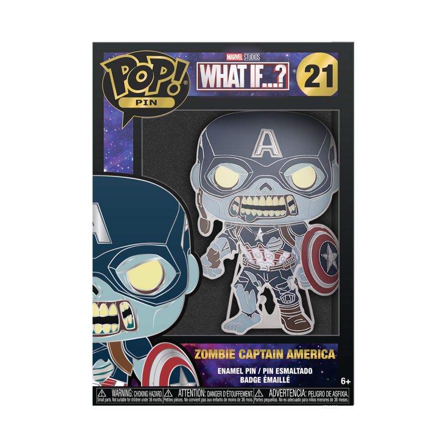 What If - Zombie Captain America 4" Pop! Enamel Pin