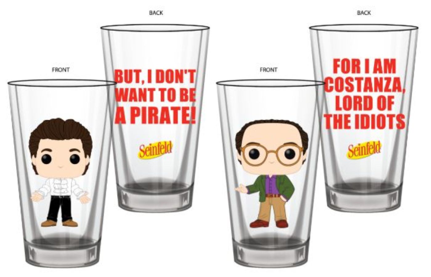 Seinfeld - Jerry & George Pop! Glass Set 2-pack
