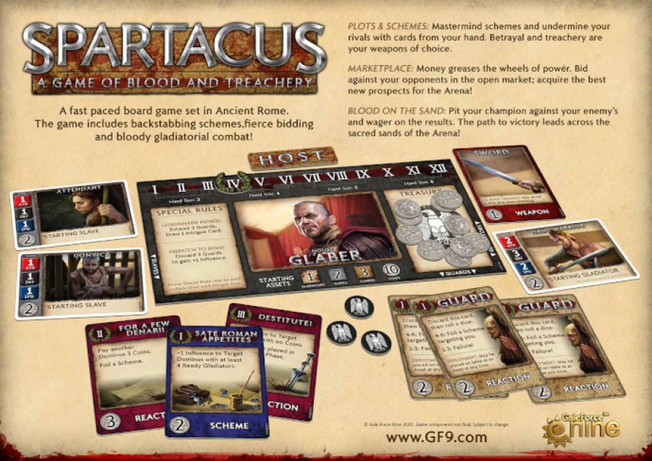 Spartacus - A Game of Blood & Treachery Board Game - Ozzie Collectables