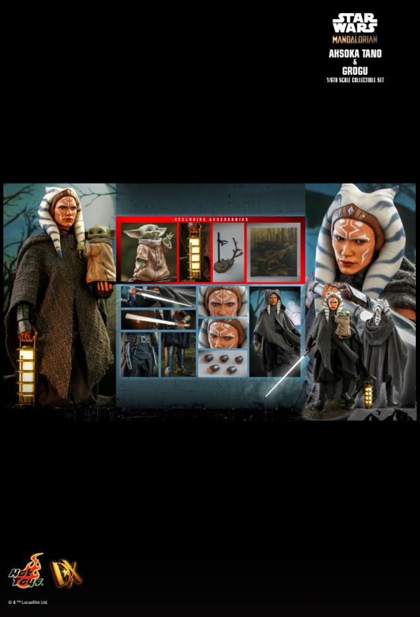 Star Wars: The Mandalorian - Ahsoka Tano and Grogu 1:6 Scale 12" Action Figure Set