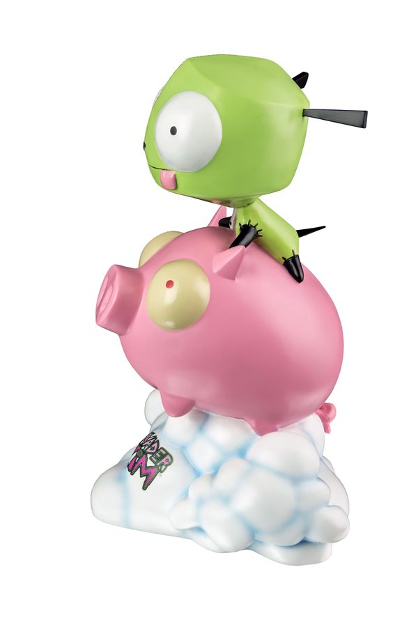 Invader Zim - GIR on Pig Statue
